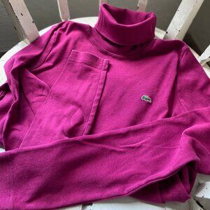 Lacoste turtleneck, size 40, bright berry